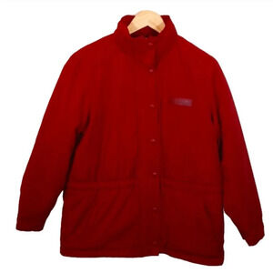 Ralph Lauren Women's Puffy Fleece  Lined jacket Packable Hood in red size M/P